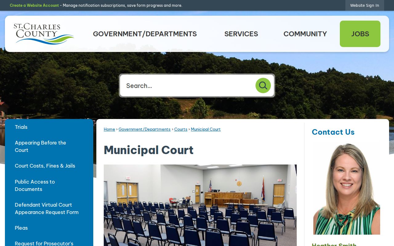 St. Charles County court calendar county municipal court access page