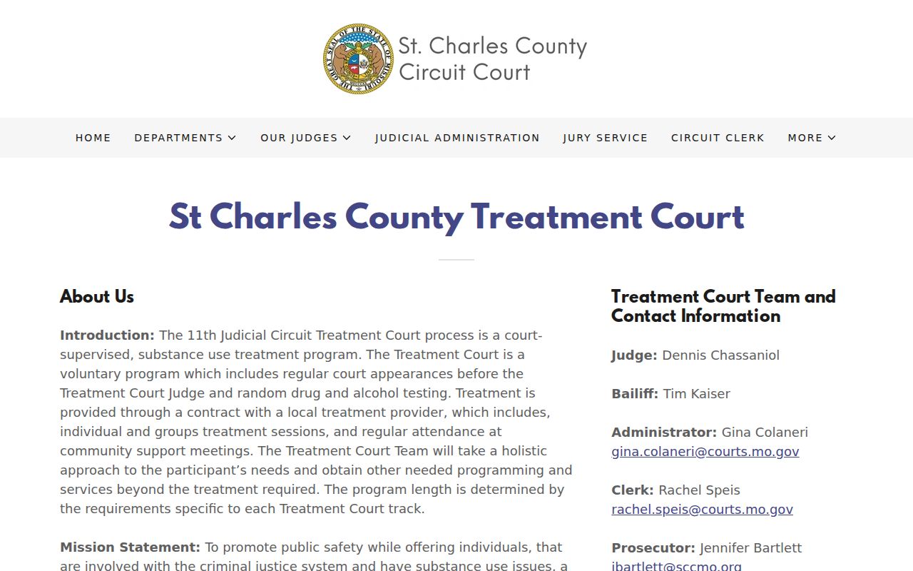 St. Charles County criminal docket Treatment Court resources