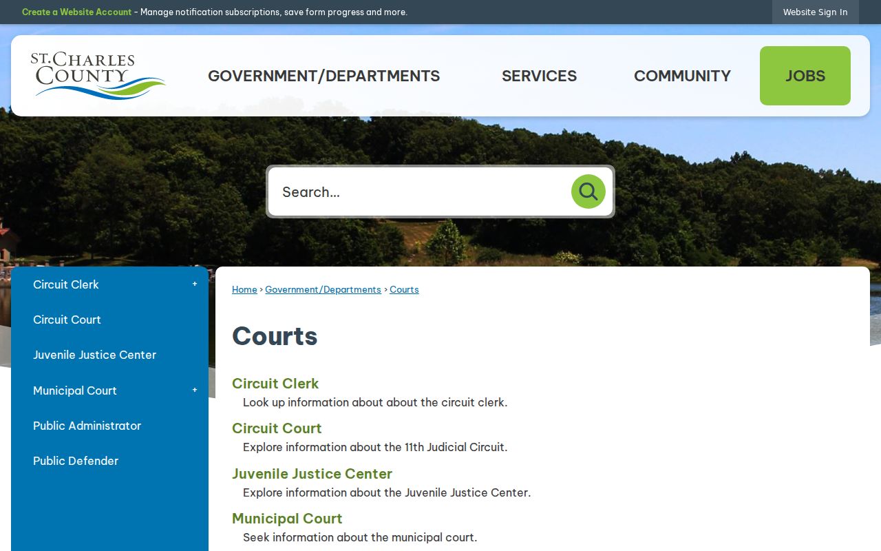 St. Charles County court docket county courts directory