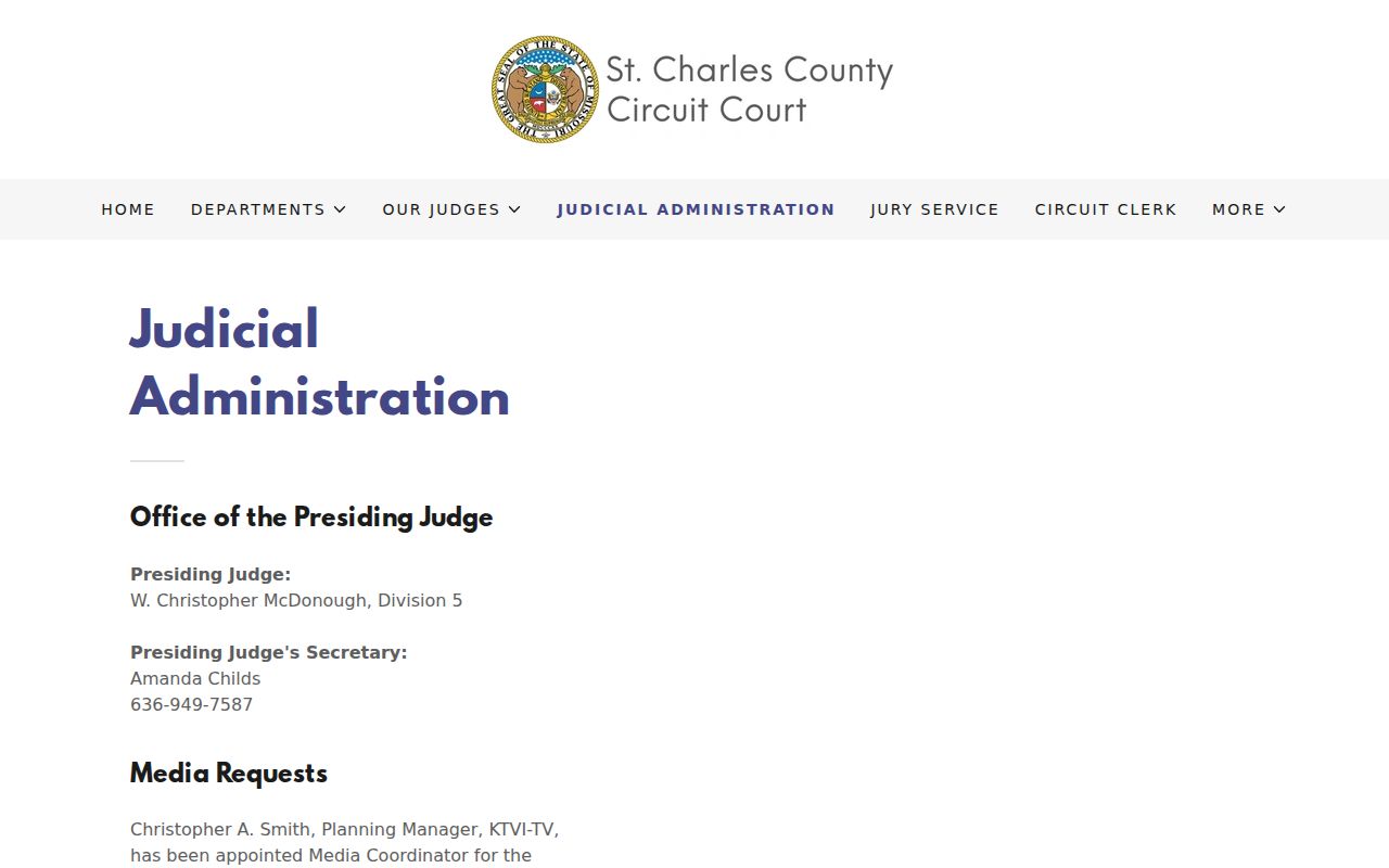 St. Charles County court docket judicial administration information